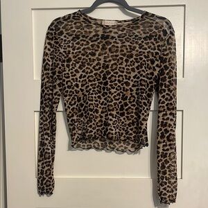 Altar'd State Brown Tan Fitted Crop Blouse